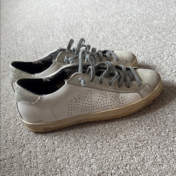 P448 Shoes - P448 Metallic Silver Sneakers